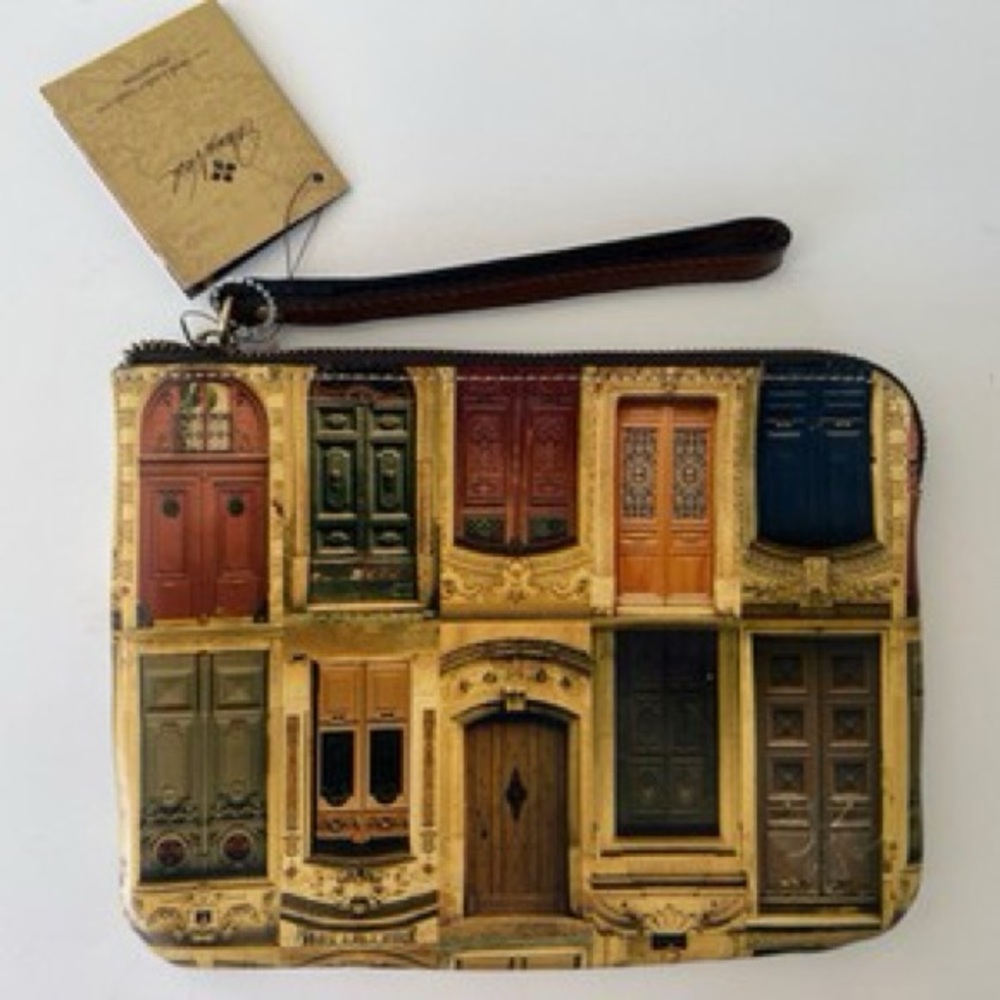 Patricia Nash Multicolor Door Print Wristlet